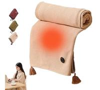 Heated Shawl Wraps for Women, 2026 New Portable Heated Shawl, Portable Soft Zipper Electric Heated Blanket Shawls, 3 Heating Levels USB Heating Blanket Shawls for Outdoors (Khaki)