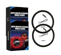 Heated Steering Wheel Cover,Steering Wheel Warmer Heated Steering Wheel Protector Cover for Winter Universal Fit Steering Wheel Outer,Universal Size Quickly Heating (2PCS)