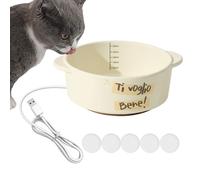 Heated Water Bowl for Dog - Thermostatic Ceramic Pet Bowl, Anti-Freeze Dispenser, Easy Application Electric Warm Drink Feeder, Winter Hydration Support | Safe Heating Small Pets Coops Barns Homes