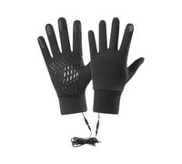 Heated Winter Gloves, Touchscreen Thermal Mittens, Rechargeable Battery Powered Heating, Waterproof Windproof Design, Black Pair Size, Great for Hiking, Cycling, Driving, Outdoor Use