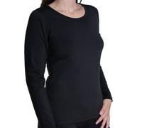 HEATGUARD T-Shirt Thermique Femme à col Rond et Manches Longues | sous-vêtement Thermique Respirant, Ultra-Doux, antibactérien avec Coupe Ergonomique, Noir, Taille M