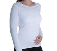 HEATGUARD T-Shirt Thermique Femme à col Rond et Manches Longues | sous-vêtement Thermique Respirant, Ultra-Doux, antibactérien avec Coupe Ergonomique, Blanc, Tallie S
