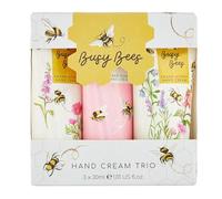 Heathcote & Ivory Busy Bees Coffret cadeau trio de crèmes pour les mains assorties | Gardez les mains douces et parfumées | Sans cruauté envers les animaux et végétalien | Tailles adaptées aux voyages | 3 x 30 ml