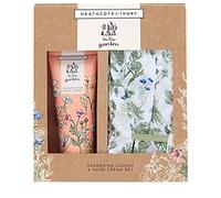 Heathcote & Ivory In The Garden Ensemble de gants de jardinage et crème pour les mains au beurre de karité | Cadeaux de jardinage pour femme | Soin des mains | Crème pour les mains végétalienne |