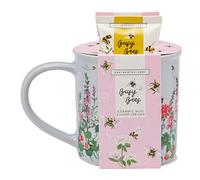 Heathcote & Ivory Lot de 2 tasses en céramique pour le thé ou le café, crème hydratante, beurre de karité, parfum floral, format voyage, végétalien et cruauté envers les animaux, cadeau pour elle