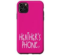 Heather Phone Prénom personnalisé Blanc Rose Coque pour iPhone 11 Pro Max