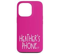 Heather Phone Prénom personnalisé Blanc Rose Coque pour iPhone 13 Pro