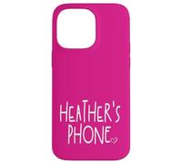 Heather Phone Prénom personnalisé Blanc Rose Coque pour iPhone 14 Pro Max