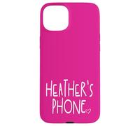 Heather Phone Prénom personnalisé Blanc Rose Coque pour iPhone 15 Plus
