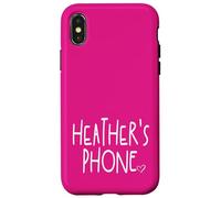 Heather Phone Prénom personnalisé Blanc Rose Coque pour iPhone X/XS