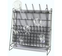 Heathrow Scientific Égouttoir en Acier 462 mm L x 182 mm l x 525 mm H - Râtelier de Séchage pour Matériel de Laboratoire - Freestanding, Wall-mounted - Noir/Gris