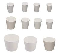 Heatigo - Lot de 30 bouchons en caoutchouc solide blanc pour laboratoire, assortiment de 11 tailles 000# - 8#