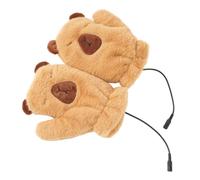 Heating Gloves - Short Plush, PP Cotton Cute Animal USB Washable Mitts