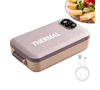 Heating Lunch Box, Cordless Food Warmer with 7200mAh Rechargeable, Leakproo | Heating Lunch Box, Cordless 7200mAh Battery, Leakproof Seal, Built-In Timer, Ideal for Office Lunch, Compact ABS Housing