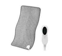 Heating Pad for Back Pain Relief with Auto Shut-Off, 10 Heat Settings, Grey Pads Cramps LED Controller, Moist and Dry Therapy Neck