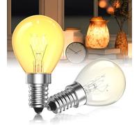 HeatingLux 2 pièces E14 Ampoule à bougie Lampe à sel Dimmable, 26W Ampoule Petite Boule Blanch chaud 2500K pour Lampe à cristal de sel, Lampe à sel, Lampe à sel, Lampe à parfum, Housse de hood