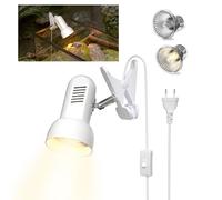 HeatingLux Douille E27 Lampe chauffante Tortues avec E27 Ampoules, Reptiles Chauffante Terrarium 200 W Lampe Tortue Terrestre, lampes à pince Terrarium pour tortues, lézards, araignées, serpents