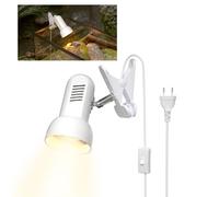 HeatingLux Lampe chauffante pour reptiles, lampe chauffante à pince E27, adaptée pour les reptiles, amphibiens, tortues, lézards, araignées et serpents (ampoule non incluse)
