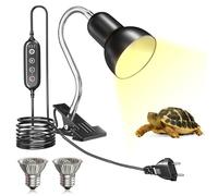 HeatingLux Lampe Chauffante Tortue, E27 Lampe Chauffante Terrarium avec Fonction Minuterie et Contrôle de Température, Avec Deux 100W E27 UVA UVB Ampoule Chauffante avec Clip pour Tortue