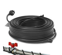 HEATIT JHSF Câble chauffant anti-gel avec thermostat 16,4 W/m 230 V IP65 Noir Idéal pour conduites d'eau ou plantes Chauffage électrique pour palmiers 4 m