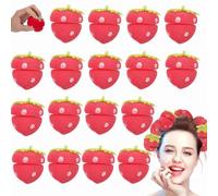 Heatless Curlers,Curlers for Short Hair,Heatless Curls Hair Sponge Rollers Modeling Tool,Foam Hair Curlers For Long Hair & Short Hair,Beautiful Curls Hair Salon Home Use Styling Tool (Red, 16)