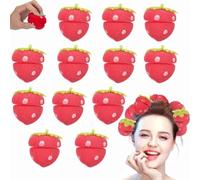 Heatless Curlers,Curlers for Short Hair,Heatless Curls Hair Sponge Rollers Modeling Tool,Foam Hair Curlers For Long Hair & Short Hair,Beautiful Curls Hair Salon Home Use Styling Tool (Red, 12)