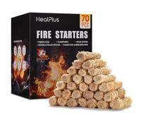 Heatplus Lot de 70 allume-feu pour feux de camp, cheminée, gril, poêle à bois et granulés, foyer, barbecue, survie, fours à pizza Ooni, résistant à l'eau et sans odeur pour une utilisation en