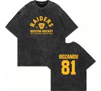 HeatRivalry Merch Vintage Wash T-Shirt - Unisexe Coton O-Neck Imprimé Manches Courtes Casual Streetwear Top pour les fans de séries TV, Noir 4, XXL