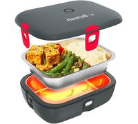 HeatsBox DRIVE 12V / 24V, 100 W - Lunch Box Électrique pour Voiture - Chauffe-Repas Contrôlé par Application, Bol en Acier Inoxydable Étanche, Design Résistant pour Repas en Déplacement