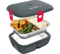 HeatsBox Style Boîte à déjeuner électrique pour chauffer les aliments, sans BPA, bol anti-fuite en acier inoxydable (925 ml), couvercle de transport, 100 W