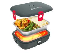 HeatsBox Style+ - Boite Chauffante Repas Électrique Mobile, Sans BPA, Contrôle par Application, Bol Anti-Fuite Gamelle Chauffante en Acier Inoxydable (925 ml), 100 W, Gris