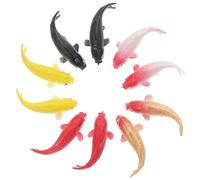 HEATSHAKING 10 Pièces Miniature Koi Fish Figures Simulation Goldfish for DIY Small Fish Tank Decor Realistic Resin Miniatures for Aquarium Decorations