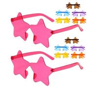 HEATSHAKING 12 Pièces Lunettes de Soleil Party Star Multicolores D'étoile sans Monture Verres Transparents aux Couleurs de Bonbons, pour Camping et Fêtes Entre Filles
