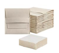 HEATSHAKING 120 Ensembles Pochette en Microfibre Double Face Beige avec Sangle Fixe pour Bijoux, Protection Douce et Pratique Portable, pour Présents et Petites Entreprises