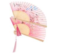 HEATSHAKING 2 Ensembles Éventail Pliant Vintage Chinois De Éventails À Main Style Traditionnel pour Danse Fête Décoration Accessoire Pratique Élégant pour Événements Photographie 2 Pièces * 2