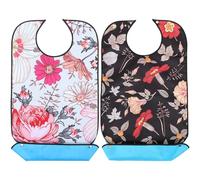 HEATSHAKING 2 Pièces Bavoir Adulte à Usure Bavoir de Dîner Réutilisable Protection Vêtements pour Personnes Âgées