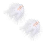 HEATSHAKING 2 Pièces Pinces à Cheveux Plume en Alliage Blanc pour Filles, Clips Antidérapants Chic et Faciles à Utiliser pour Coiffures et Performances Scène