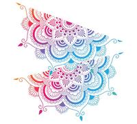 HEATSHAKING 2 pièces Stickers Muraux Mandala Couleur Arc-ciel Autocollants Décoratifs Amovibles pour Salon Chambre Salle de Bain