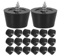 HEATSHAKING 20 Pièces D'isolation pour Haut-parleurs pour Amortissement des Vibrations et Optimisation Acoustique en PVC et Métal Noir avec Vis en Acier Inoxydable, Forme Conique Adaptés