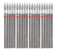 HEATSHAKING 20 Pièces Tête de Meulage en Diamant Argenté pour Manucure, Forme Flamme, Préparation Prémanicure sans Dommage, pour Cuticules et Huile à Ongles en Salon