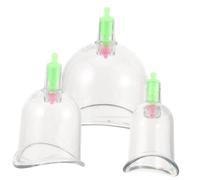 HEATSHAKING 3 pièces Set de Ventouses Transparentes pour Thérapie par Ventouses Matériau Sécurisées pour Auto-massage et Amélioration Circulatoire