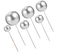HEATSHAKING 30 Pcs Boules en Plastique Argentées Décoratives pour Gâteau, Légères Décoration de Gâteau D'anniversaire ou Toute Fête