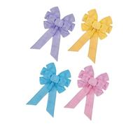 HEATSHAKING 4pièces Grand Nœud Décoratif De Printemps Bows Colorés pour Couronnes De Pâques Accessoires pour Arbres Décorations De Fête Rose Jaune Et Bleu