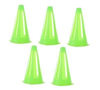 HEATSHAKING 5 Pièces Cônes D'entraînement en PE Vert pour Sports Extérieurs Base Renforcée et Surface Lisse sans Bavures, Pratique du Basketball