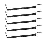 HEATSHAKING 5 Pièces Cordon Spiralé Noir pour Téléphone Fixe Câble en Cuivre et Pvc, Remplacement pour Combiné Téléphonique à Domicile ou Bureau, Fonction Anti-emmêlement