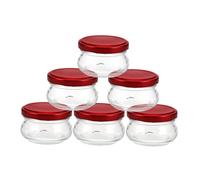 HEATSHAKING 5pièces Pots Verre Transparent avec Couvercle Bocaux Réutilisables pour Confitures Miel Yaourt Rangement Pratique Et Étanche pour Transport Et Conservation des Aliments