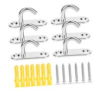 HEATSHAKING 6 pièces Crochet Inoxydable Anneau Fixation Plafond Ouvert Ovale Supports Muraux Suspendre Résistant pour Balançoires Hamacs Bateaux et Plafonds Béton ou Bois