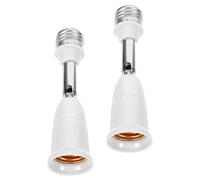 HEATSHAKING Adaptateur Rallonge Douille E27 Réglable 2 Pièces Rotation Complète, Support Ampoule Ajustable pour Éclairage Intérieur et Lampes de Travail