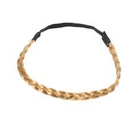 HEATSHAKING Bandeau Tressé Élastique Postiche Synthétique Large Ajustable et Accessoire Coiffure Naturel Couleur Or pour Filles et Occasions Spéciales