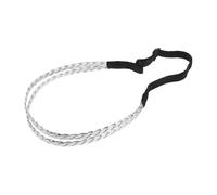 HEATSHAKING Bandeau Tressé Élastique Réglable pour Femmes, Accessoire Cheveux Extensible en Fibre Douce, Coloris Argenté, Bandeau Mode Coiffure Quotidienne et Activités Loisirs